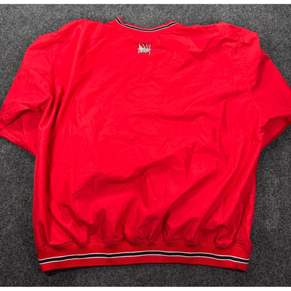 Nebraska Cornhuskers Windbreaker Pullover Jacket Red Spellout 2XL XXL Huskers - Picture 5 of 8